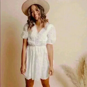 Elegant White Eyelet Dress